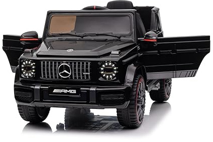 Mercedes G63 AMG Macchina Elettrica per Bambini con Telecomando, Veicolo Elettrico 12V, Auto Elettrica per Bambino /2+1 velocità/Clacson/LED/Musica (Nero)