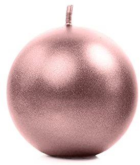 PartyDeco - Velas esféricas (8 cm), color oro rosa