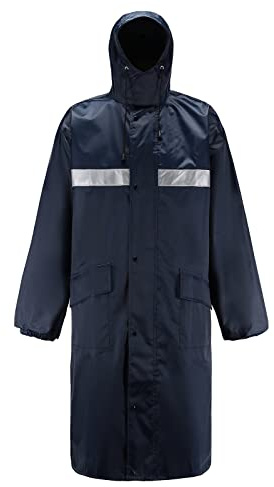 Btmpmcs Hombre Chubasquero Plegable Reutilizable con Capucha Largo Impermeable Poncho de Lluvia con Tiras Reflectantes Impermeables Chaquetas