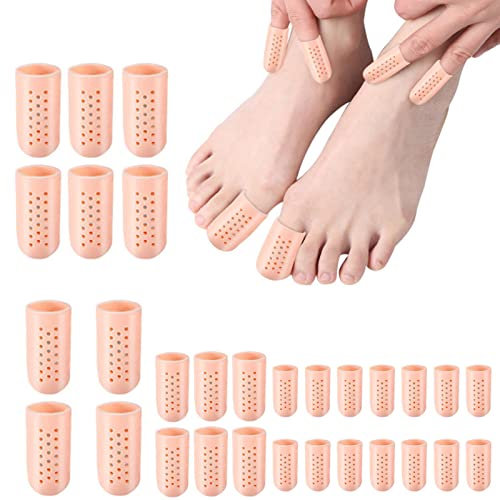 30 Pezzi Protezione Dita Piedi, Cappucci Copri Dita in Gel Protezione Alluce Cappucci di Protezione, Per Vesciche, Calli, Allevia l'Attrito tra le dita dei Piedi