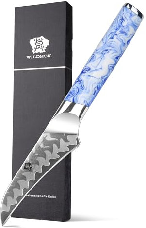 WILDMOK Paring Knife 3.5 Inch, 7 Layer Alloy Steel Fruit Knife with Resin Handle, Kitchen Knife for Cutting, Peeling, Slicing Fruits and Vegetables - Qing Series