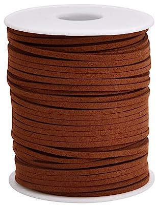 1 Rotolo 45mx3mm Corda di Cuoio Cordino in Pelle Cordoncino Piatto in Pelle Cordini in Finta Pelle per Collana Braccialetti Stringa Cuoio Suede Per Gioielli Fai Da Te Decorazioni Confezioni Regalo