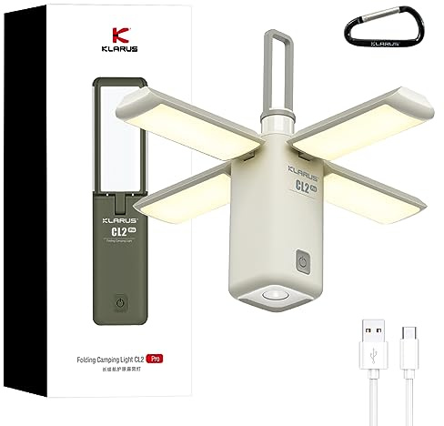 KLARUS CL2 Pro campinglampa 14000mAh Superstor kapacitet, frifällbar uppladdningsbar LED-campinglykta, 750 lumen, 8 ljuslägen Perfekt för present, camping, nödpaket och resor