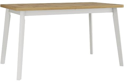 Mirjan24 Tisch für Esszimmer Harry VI, Rechteckiger Esstisch, Ausziehbarer Tisch für Küche, L:140-180 x H:75 x B:80 cm, Küchentisch, Esszimmertisch, Praktischer Ausziehtisch (Artisan Eiche/Weiß)