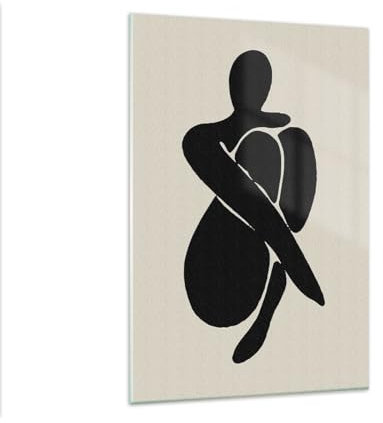 Wandbilder Dekoration Wohnzimmer Kontur Frau Akt Bilder auf Glas 80x120cm Glasbild Schlafzimmer Küche Deko Wand Kunstdruck Art Groß XXL Wanddeko Bild im Glas Modern Wall Decor Glasdruck GPA80x120-6227