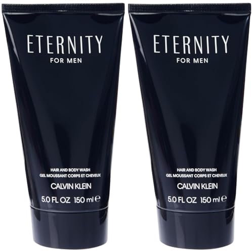 CALVIN KLEIN Eternity Hair and Body Wash for him, 2in1 Duschgel für Haare und Körper, holzig-aromatischer Duft, 150ml (Packung mit 2)