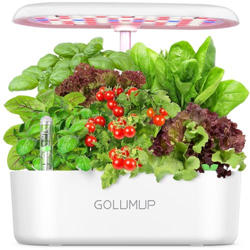 GOLUMUP Hydroponics Growing System 12 Pods Hydro Indoor Herb Garden with LED Light, Plants Germination Kit with Auto Timer, Smart Indoor Gardening System Gardening Gifts for Women