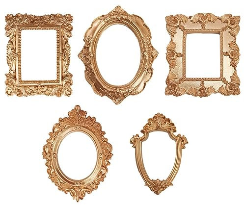 IMIKEYA 5stücke Vintage Fotorahmen Teiliges Elegantes Goldfarbenes Design Für Tisch Und Wand Als Fotorequisiten Und Dekoration Für Zuhause Und Fotoshootings