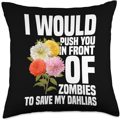 Pink Dahlia Flower Seeds for Planting Black Dahlias Throw Pillow