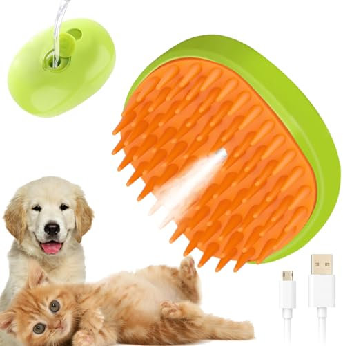 Mecctuck Katzenbürste, Katzenbürste mit Dampf, Dampfbürste Katze, Katzen Bürste, Tierhaarbürste, Steam Cat Brush, Katzenbürste Langhaar, Dampfbürste Hund, Dampfbürste Katze für Langhaar und Kurzhaar