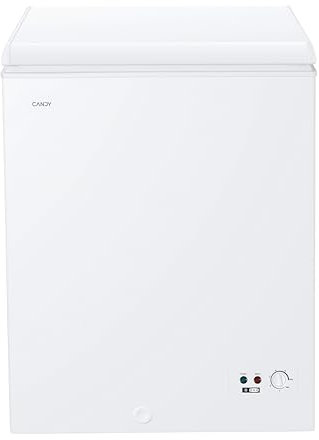 Candy CCHH 145E, Congelador Arcón Horizontal, Ancho 70CM, 137L, Tecnología Estática, 1 Cesto, Control Electrónico Externo, Indicador de Temperatura, Alarma Aumento de Temperatura, 39DB, Blanco