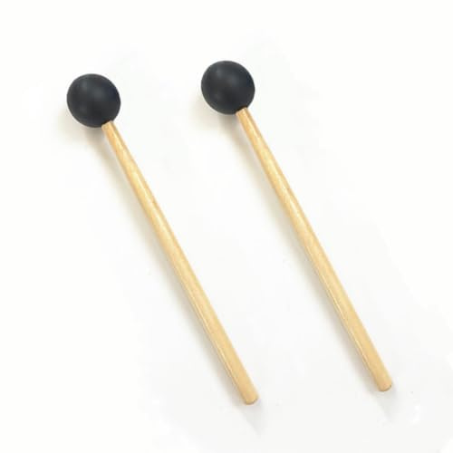 CCeCCe Stimmgabelschlägel mit Gummispitze, Silikonhammer mit Holzgriff für Violine, Gitarre, Stimmgerät, Musikinstrument, Klangtherapie, Chakra-Heilung, 2 Stück