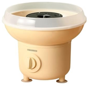 Machine à barbe à papa domestique, petite Machine à barbe à papa entièrement automatique, Mini Machine à barbe à papa colorée faite à la main Fabricant de bonbons rétro vintage(Yellow)