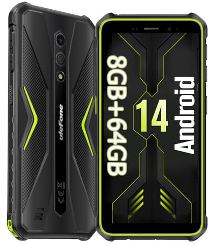 Ulefone Armor X12 Pro Rugged Smartphone, Android 14 Octa-core Cellulari 8GB+64GB/SD-256GB, Telefono Resistente IP68, 5,45HD+ 4860mAh Dual SIM 4G Cellulare Offerta, 13MP+8MP, MTK G36/NFC/OTG/GPS/Verde