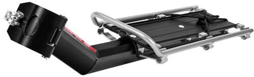 Fahrradgepäckträger – Fahrradträger mit Licht, universeller Fahrradträger, Fahrradgepäckträger | Schnellspanner-Fahrradträger aus Legierung mit rotem Rücklicht für Kofferraum, Taschen, 49x12 cm