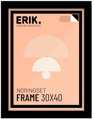 Grupo Erik: Cornice Nera 30 x 40 cm - Da Parete in Legno MDF, per Puzzle, Quadri o Foto - Packaging Protetto Durante il Trasporto
