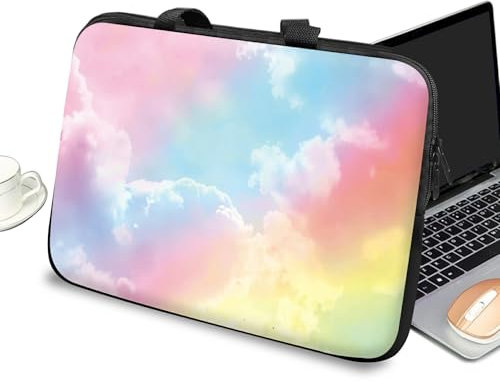 Funda universal para laptop de 10 pulgadas con asa y cremallera, funda de transporte para tablet para niños, bolsa de mensajero, bolsa portátil para iPad, cuaderno, eBook/lectores, arcoíris de 7 a 10