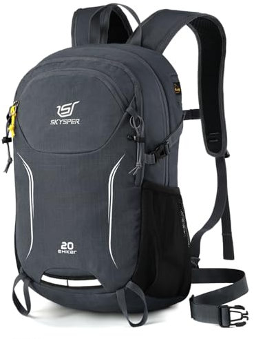 SKYSPER Leicht Wanderrucksack Klein Nachhaltig, 20L Klein Rucksack mit Rückenbelüftung Trekkingrucksack für Wandern, Camping, Outdoor