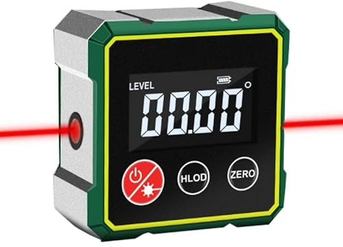 Magnetic Digital Angle Finder with Electronic Laser, Angle Finder Tool,Digital Level with LCD Display, Auto Shut-Off for Precision Measurements, Woodworking Measuring Tool (With Laser)