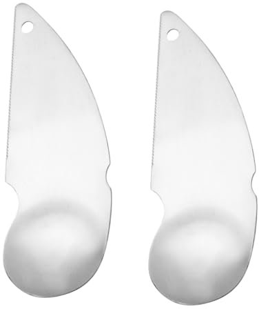 BEBEMOKO 2pezzi Spoons Acciaio Inossidabile Per Kiwi e Frutta Utensili Multifunzionali Per Pelare e Raccogliere Polpa Strumenti Ergonomici Per Cucina Per Kiwi Avocado e Altri