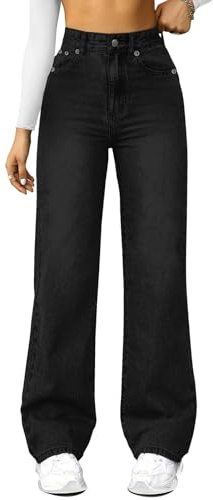 Générique Jeans Femme Classique Lavage Doux Modèle Coupe Droite Polyvalent Taille Haute, Silhouette Parfaite Design Minimaliste Qui Va avec Tout Tissu Doux Et Résistant Usage Quotidien