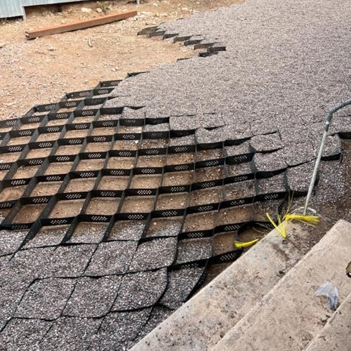 Stabilisateur de Gravier Grille de Gravier Robuste 10 Cm D'épaisseur, Pavé Stabilisateur de Gravier pour Jardin, Allée, Trottoir, Grille Géocellule Perméable en Nid D'abeille, Base D'abri de Jardin(2m