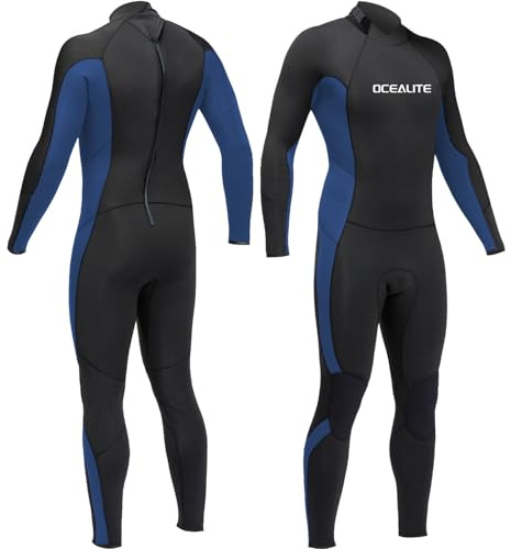 Ocealite Full Wetsuits 5/4mm 4/3mm and 3mm Full Wetsuit for Mens Premium Neoprene Suits for Diving Snorkeling Surfing Swimming (Mens 3mm Blue, X-Large)