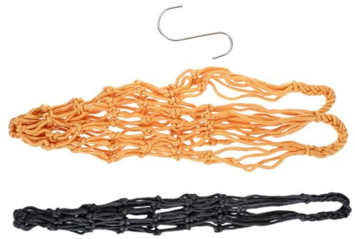 Abaodam Hühner Futterbeutel 2 Stücke Hängende Gemüse und Obsttaschen aus Strapazierfähigem Nylon mit Haken für Hühner und Geflügel Wiederverwendbar und Leicht zu Reinigen