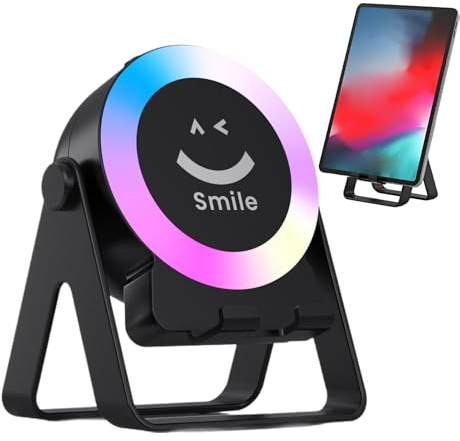 Altoparlante a Induzione per Cellulare - Altoparlante Portatile per Scrivania,Lettore Audio Portatile 4-in-1 con Luce RGB per Ufficio Sala Riunioni Camera da Letto Casa Viaggio