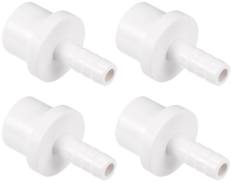 TA-VIGOR PVC Pipe Fitting, 12mm Barb x 25mm Spigot Straight Tube Adapter, Hose Barb Connector Quick for Water Hose, Irrigation, Garden, Plumbing Pipes (4PCS, White)