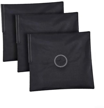 Confezione da 3 sacchi di sabbia riempibili in tela, 45,7 x 48,9 cm, riutilizzabili, per esterni, ancoraggi di stabilità per bandiere, tende, ombrelloni, giardino, spiaggia, tessuto nero resistente