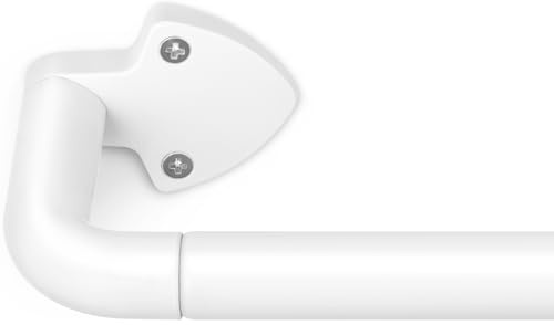 DEFYNEE Asta per tende bianca con design curvo, lunghezza 81 – 114 cm, allungabile, Ø 19 mm, asta per tenda con segmento telescopico, design avvolgente per un migliore oscuramento per interni