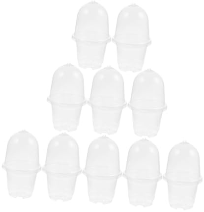 Gadpiparty Juego de 10 Macetas Transparentes para Vivero de 4 Pulgadas Tapa Macetas de Plástico Pet para Plantas Aptas para Suculentas y Jardinería Reutilizables y Apilables