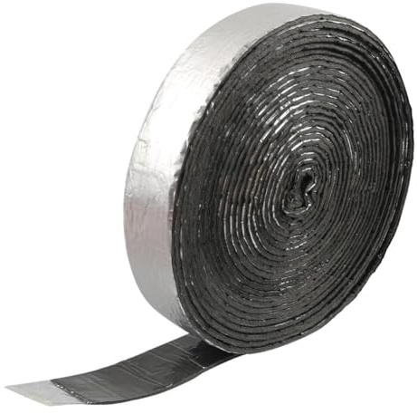 MoSundi Cinta aislante para conductos para exteriores de 33 pies, espuma de goma de 0.2 pulgadas de grosor con papel de aluminio, impermeable, ignífugo, resistente a la intemperie, protección contra