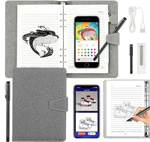 Syncify Digital Sketchbook – Smart Notebook with Real Paper, Bluetooth 5.0 Sync Pen, Sketch on Paper Transfer to Digital, Drawing & Note-Taking for Artists, Students, Professionals (E)
