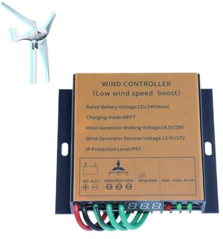 YIGECHENXIN Controlador de Carga MPPT para Turbina Eólica de 1000W 12V 24V Auto 48V REGULADOR DE Voltaje DE Baja Velocidad del Viento para Generador Eólico Trifásico,48v