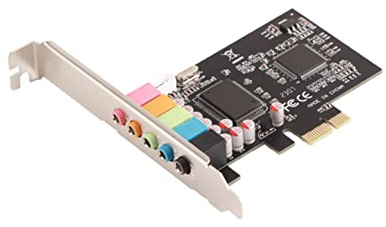 Cuifati PCIE-Soundkarte, 6-Kanal-Stereo-Soundkarte, Desktop-Audiosignalwandlungshardware mit Rauschunterdrückung für PC-Gaming und Heimkino