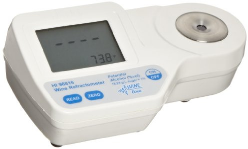 Hanna Instruments hi96816 Digital refractómetro, para la medición de azúcar en el vino, batería de 9 V, 4,9 – 56.8% V/V, 0,2% V/V Precisión, Resolución de 0,1% V/V