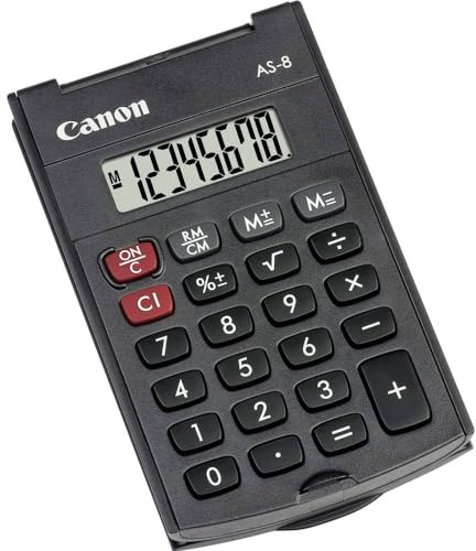 Canon AS-8 Calculator - Compact, 8-digit calculator with user-friendliness & functionality.