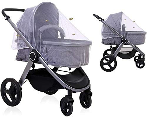 LEADSTAR Zanzariera Universale per Passeggino e Carrozzine, Rete Zanzare Neonato per Carrozzina da Viaggio, Protezione Ideale Contro, Vespe e Insetti, Tessuto a Rete Fina, Robusto e Lavabile, Bianco