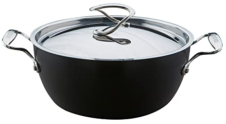 Circulon Style Hard Anodised Deep Chefs Casserole, 26cm/5.2L, Black
