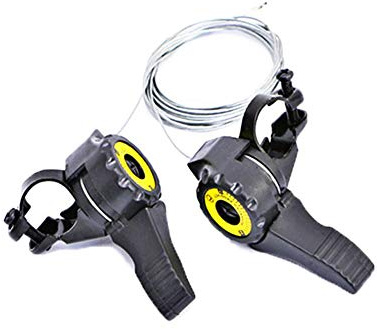 WSDMAVIS 1 Pair Speed Bike Shifters Shift Levers 15/18/21 Speed Handlebar Universal Bicycle Thumb Gear Shifter Shift Cable