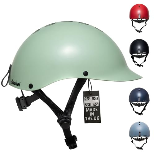Dashel ReCycle Helmet for Adults - Made in the UK, Lightweight Urban Bike Helmet for Men & Women, CE Certified EN1078, Slim Commuter Allround Cycling Helmet for City Riding (Sage Green, Medium)