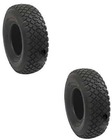 Paire de pneus 4 Plis 410/350-4 pour tondeuse autoportée ou chariot