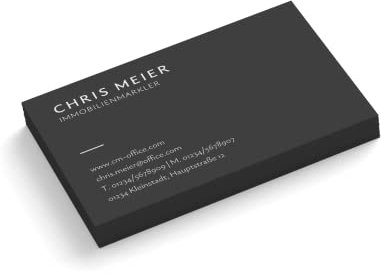 Visitenkarten | 350 g Qualitätsdruck | 1-seitig | Text + Farbe sofort anpassen | 85 x 55 mm | sofort gestalten | Design Classic | hochwertig (Schwarz, 50 Stück)