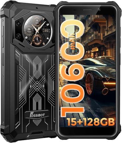 FOSSiBOT F101 Pro Smartphone Robusto 15GB+128GB Pantalla 5.45 HD+ 1.32”, Teléfono Celular Resistente 10600mAh, IP68 IP69K, Cámara de 24+8MP Android 13 Teléfono Resistente Desbloqueado Dual SIM 4G