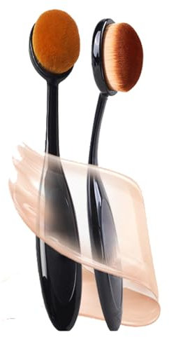 QUEMISS Pennello per Blush Da Denti Portatile Professionale 2 Pack Pennelli Da Trucco Cosmetici Pennello Kabuki Per Miscelazione Strumenti Pennello Fondotinta Liquido