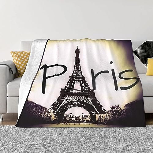 Kuscheldecke 80 x 150 cm 3D Paris Flanell Fleecedecke, Weich Warm Flauschig Decke Eiffelturm Wohndecke Decken für Sofadecke Couchdecke kuscheldecken für Kinder Erwachsene, Blanket