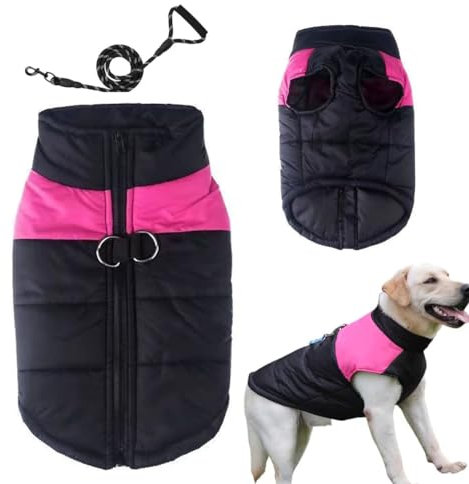 Hundemantel Winter, wasserdichte Hundejacke Winter for Mittelgroße Und Große Hunde, Warme Hunde-Winterjacke Mit Verstellbarem Gürtel Und Bauchschutz, Hunde-Wintermantel for Den Herbst Winter (Color :