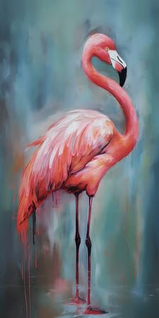 adrium Acryl-Bild 40 x 80 cm: Rosa Flamingo auf einem Hintergrund aus Wasser. (201035341)